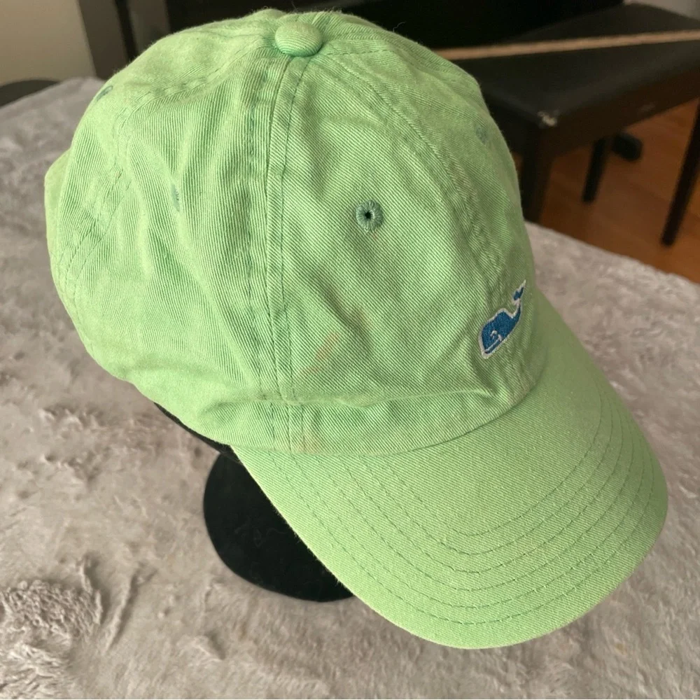 Vineyard Vines Green Whale Logo Baseball Cap adjustable